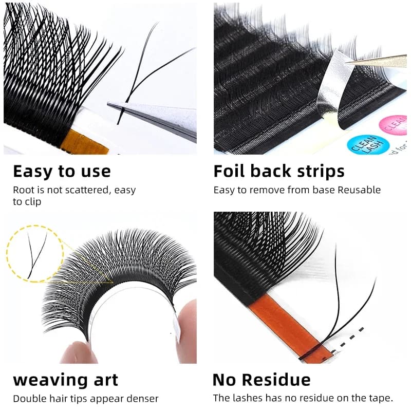 Gene False 3D în Formă W, Tip Clover, Textură Moale