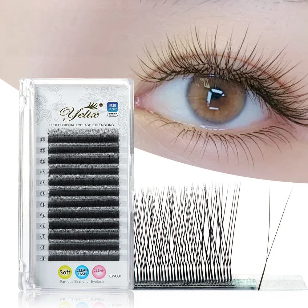 Extensii de gene țesute manual 2D Y Shape Single Tip