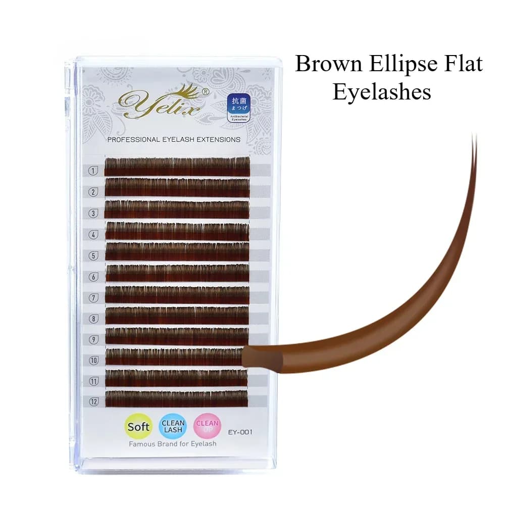 Gene plate Brown Ellipse Split-Tip B/C/D Curl 12 Rânduri