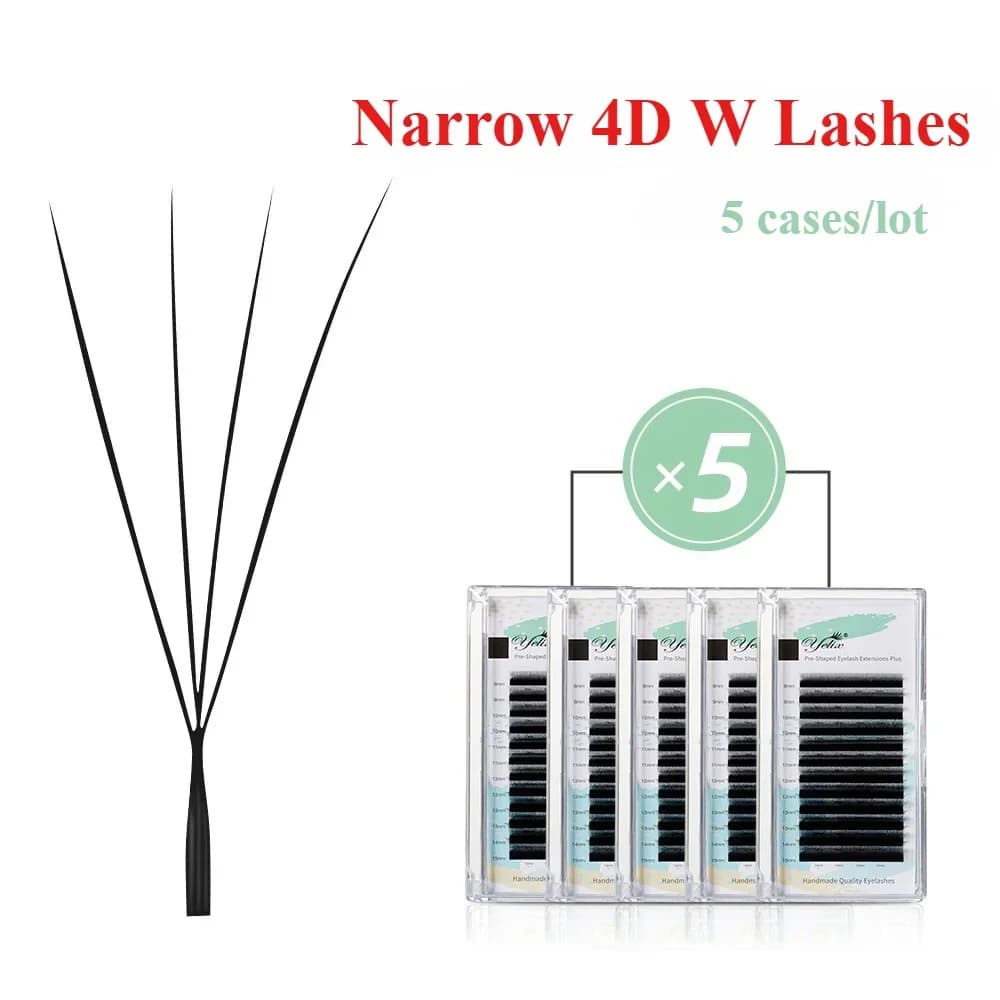 Gene False cu Extensie 4D W-Shape Înguste, 5 Cutii