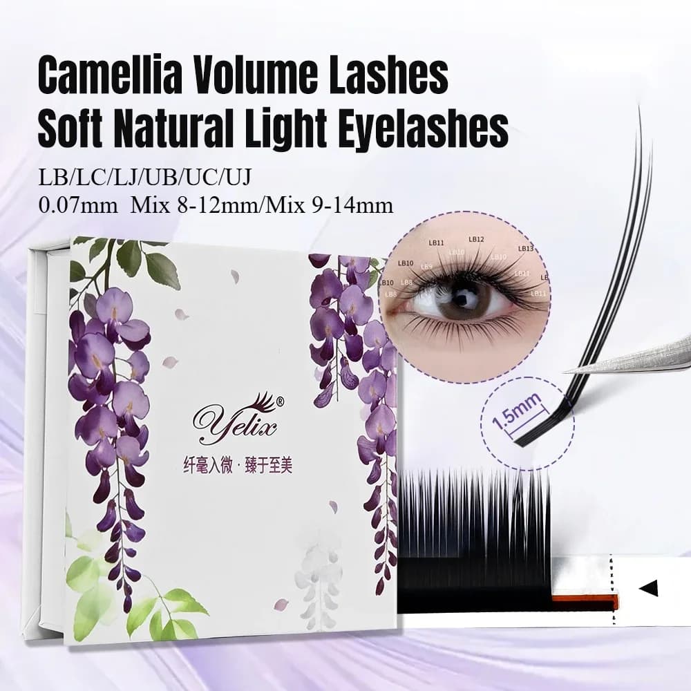 Extensii de Gene Camellia Volume, Rădăcină Scurtă, Aspect Uptuned