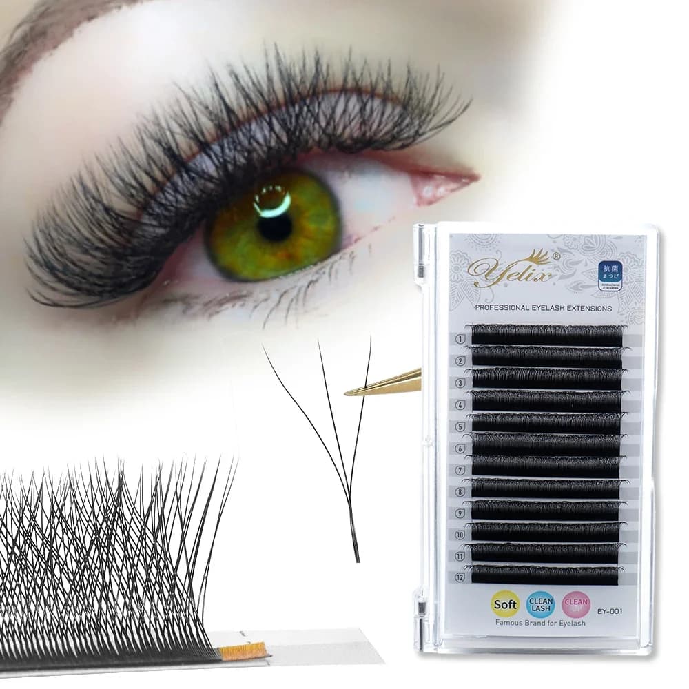 Gene False 3D în Formă W, Tip Clover, Textură Moale